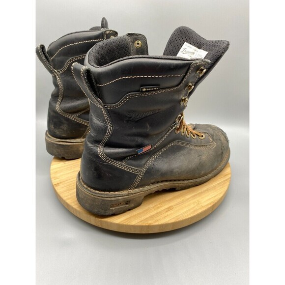 Danner 8" Logger Gore-Tex Quarry Boots Black Leather Combat USA Mens Size 8.5 M - Picture 4 of 11